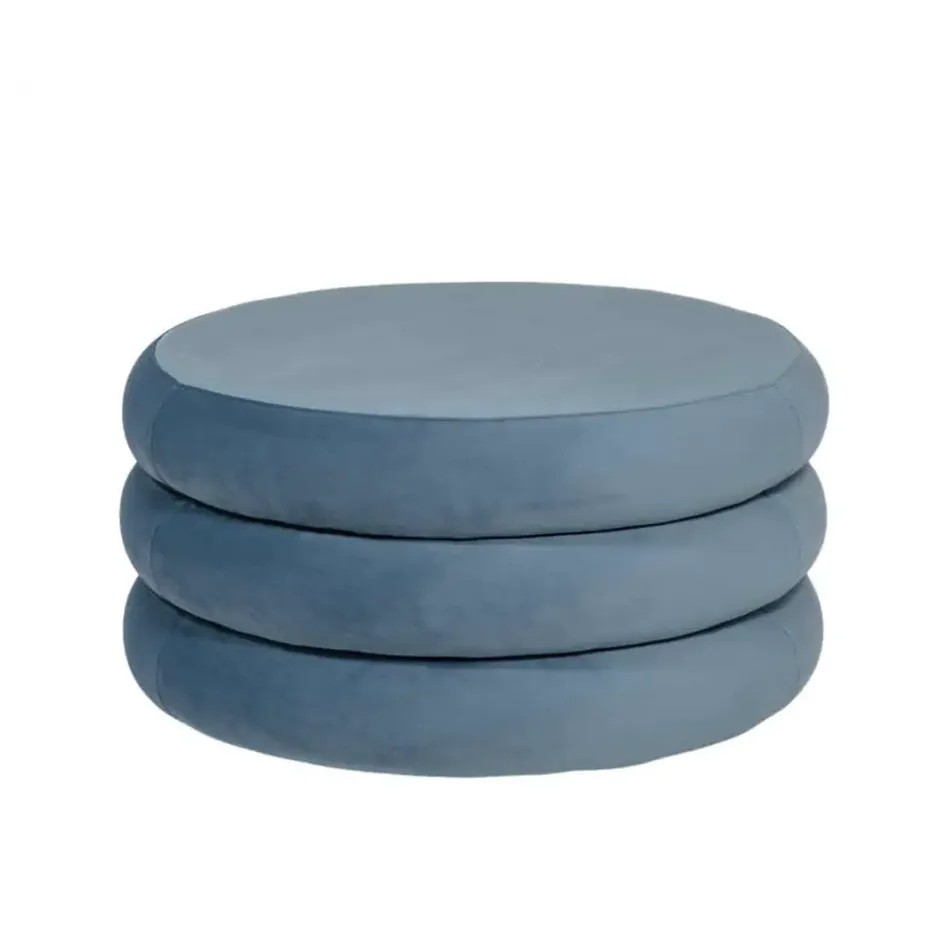 Apollo Ottoman Sky Blue Velvet Large