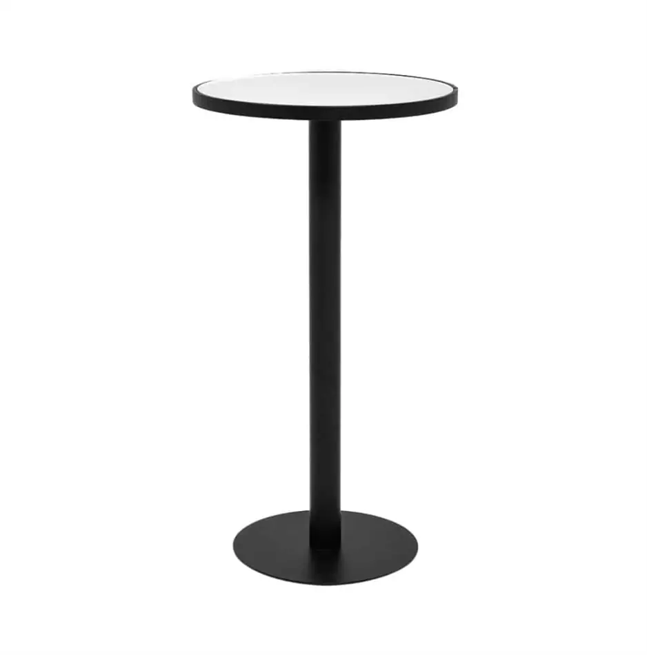 Atlas Bar Table Black Frame with White Top
