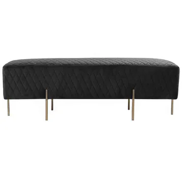 Black Velvet Ottoman Bench