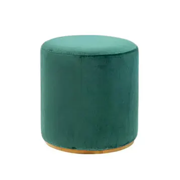 Emerald Green Velvet Ottoman Stool