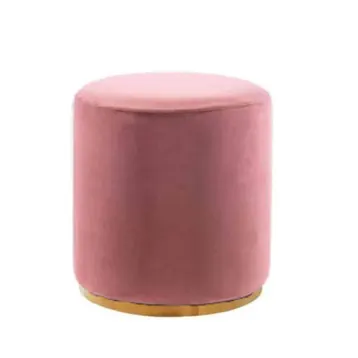 Pink Velvet Ottoman Stool