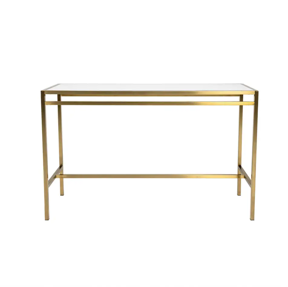 Gold Rectangular Tapas Table with White Top