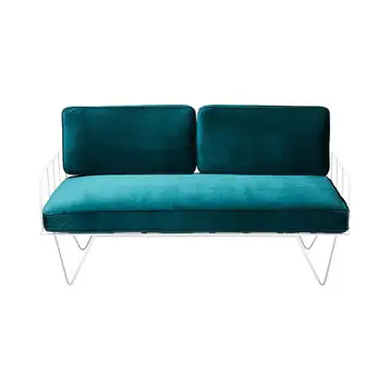 Wire 2 Seater Sofa w/ Ivy Green Velvet Cushions