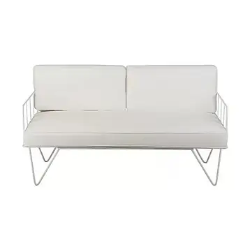 Wire 2 Seater Sofa w/ White Velvet Cushions